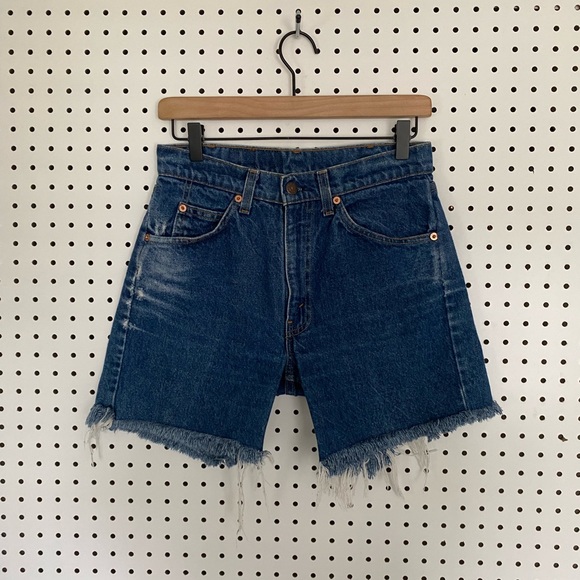 Vintage 505 Orange Tab Levi’s Made in USA Denim Shorts - Picture 3 of 7